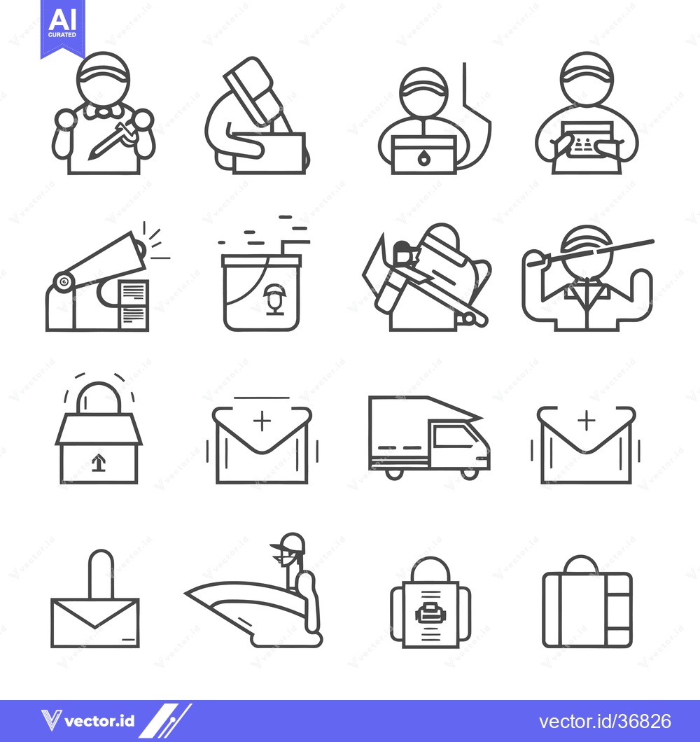 Premium Vector dari Delivery and Courier Service Icons Set