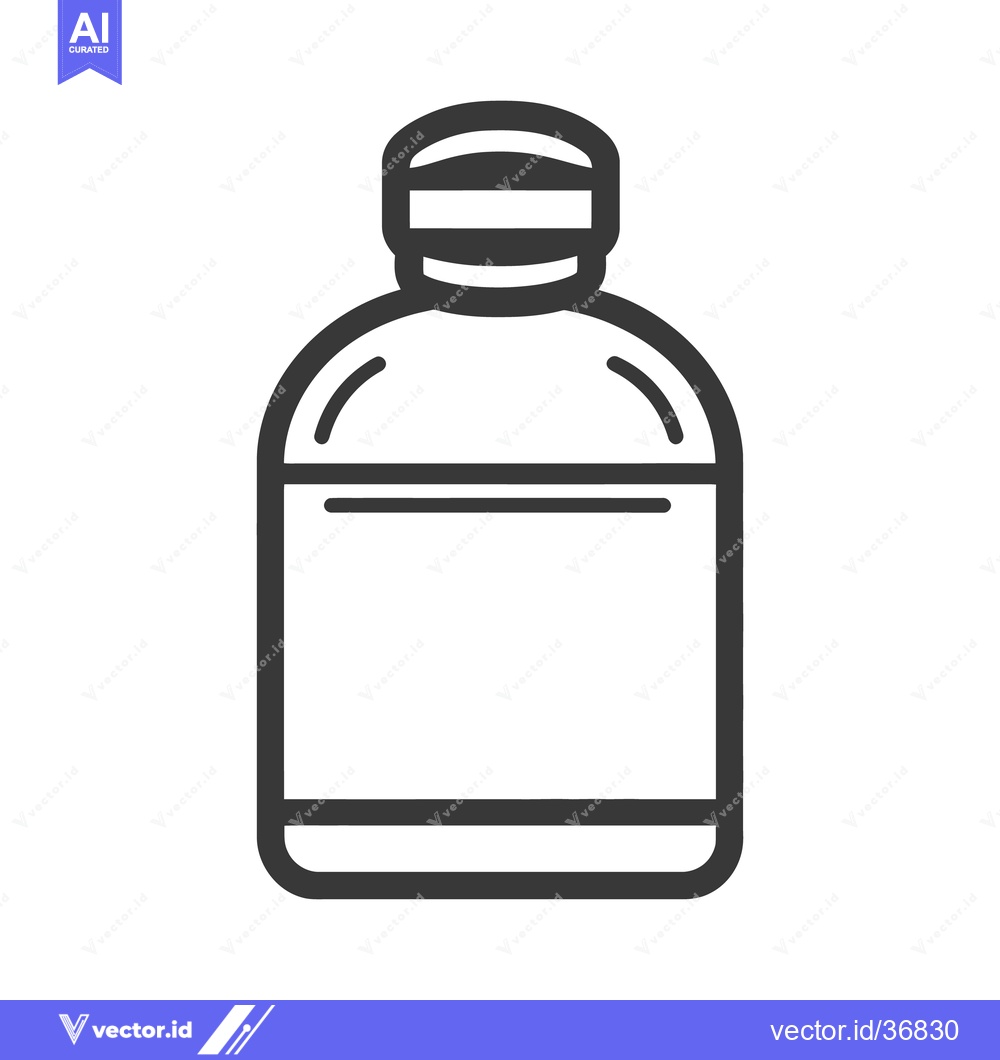 Premium Vector dari A simple black and white illustration of a medicine bottle