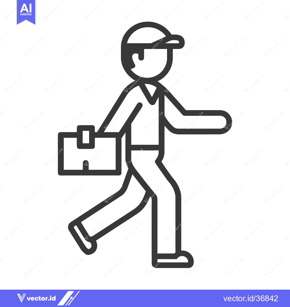 Premium Vector dari Delivery Person Walking with Package