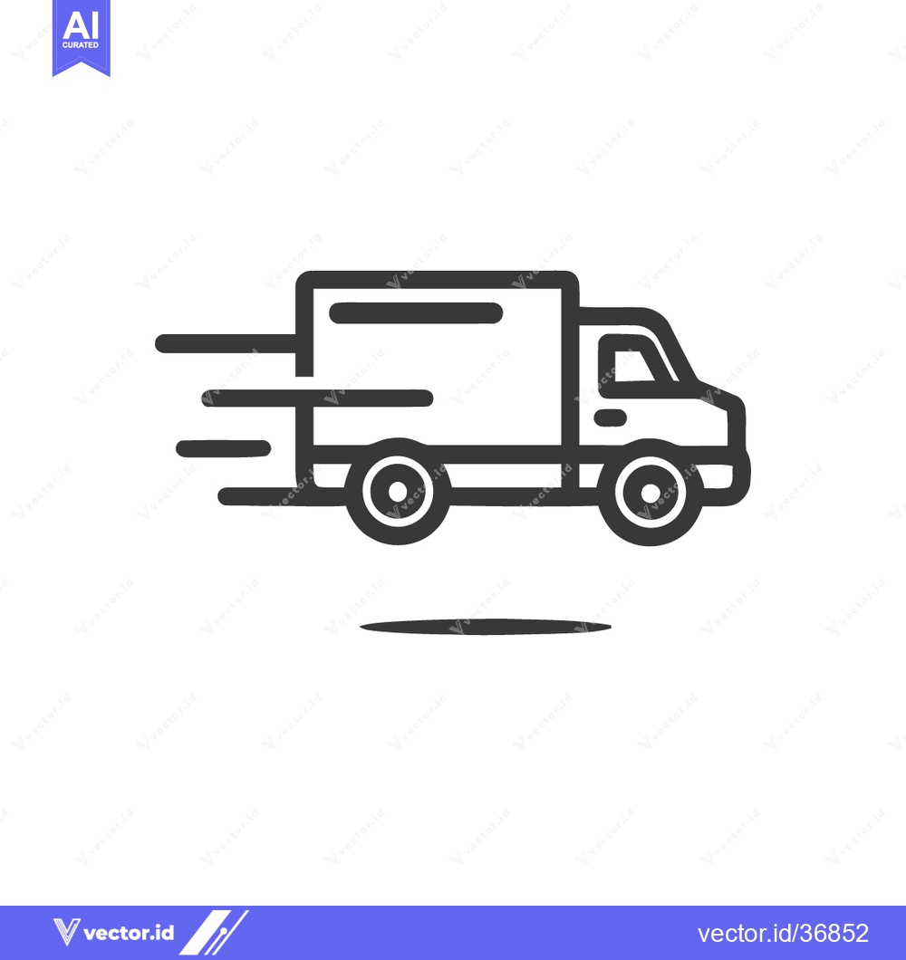 Premium Vector dari Fast Delivery Truck Icon: Streamlined Design for Logistics and Transpo