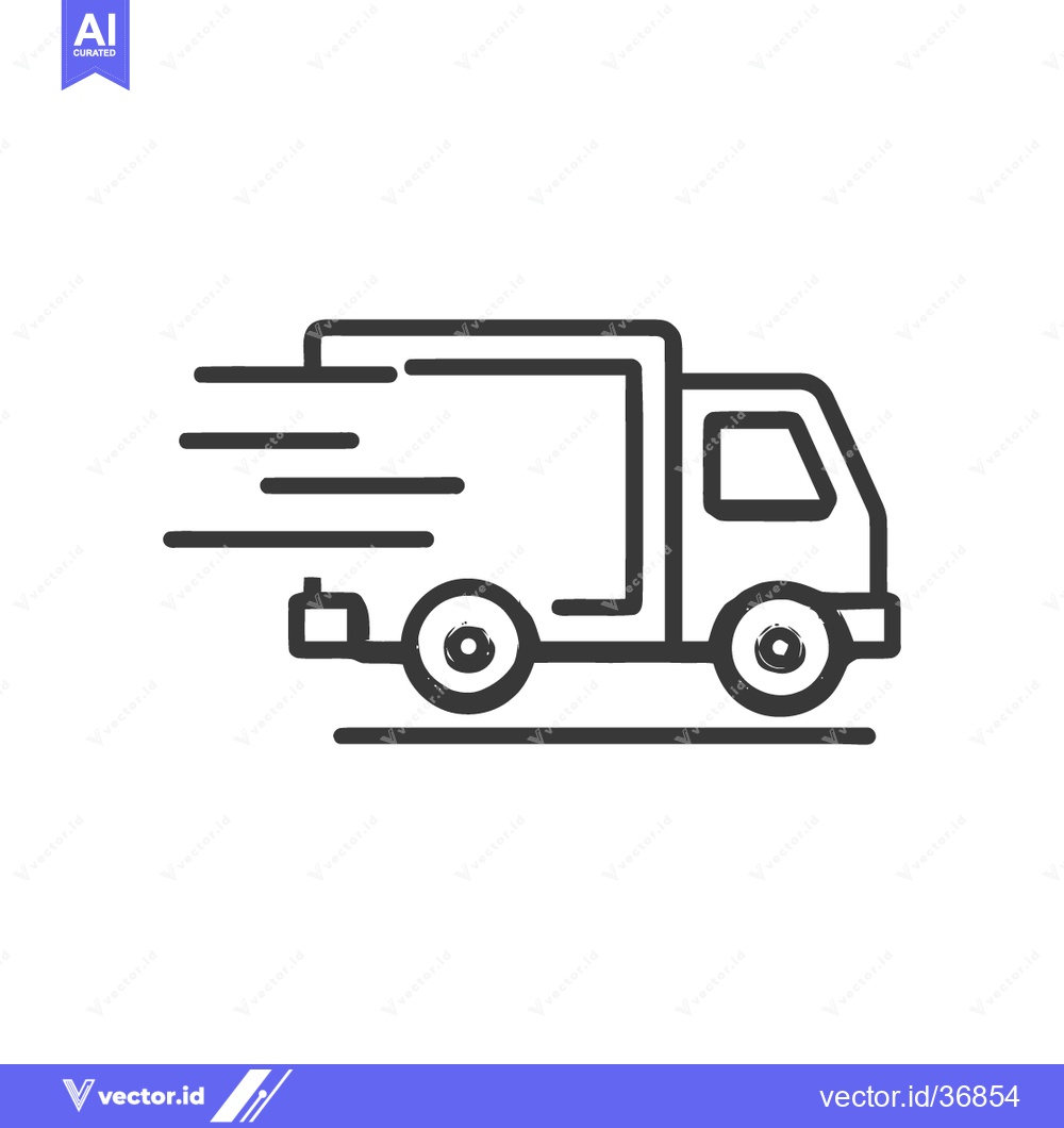 Premium Vector dari Fast Delivery Truck Icon: Minimalist Line Art for Express Shipping Ser