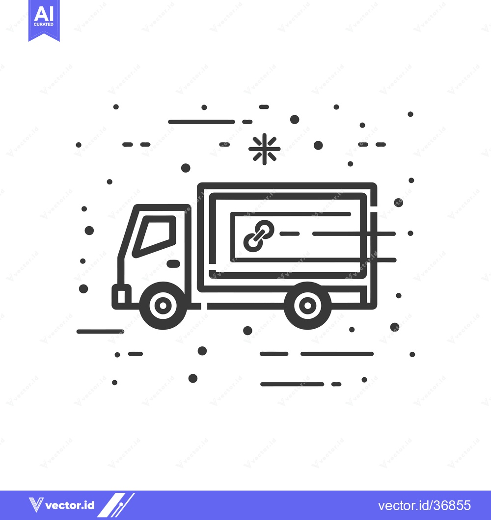 Premium Vector dari Delivery Truck with a Linked Chain Symbol on the Side