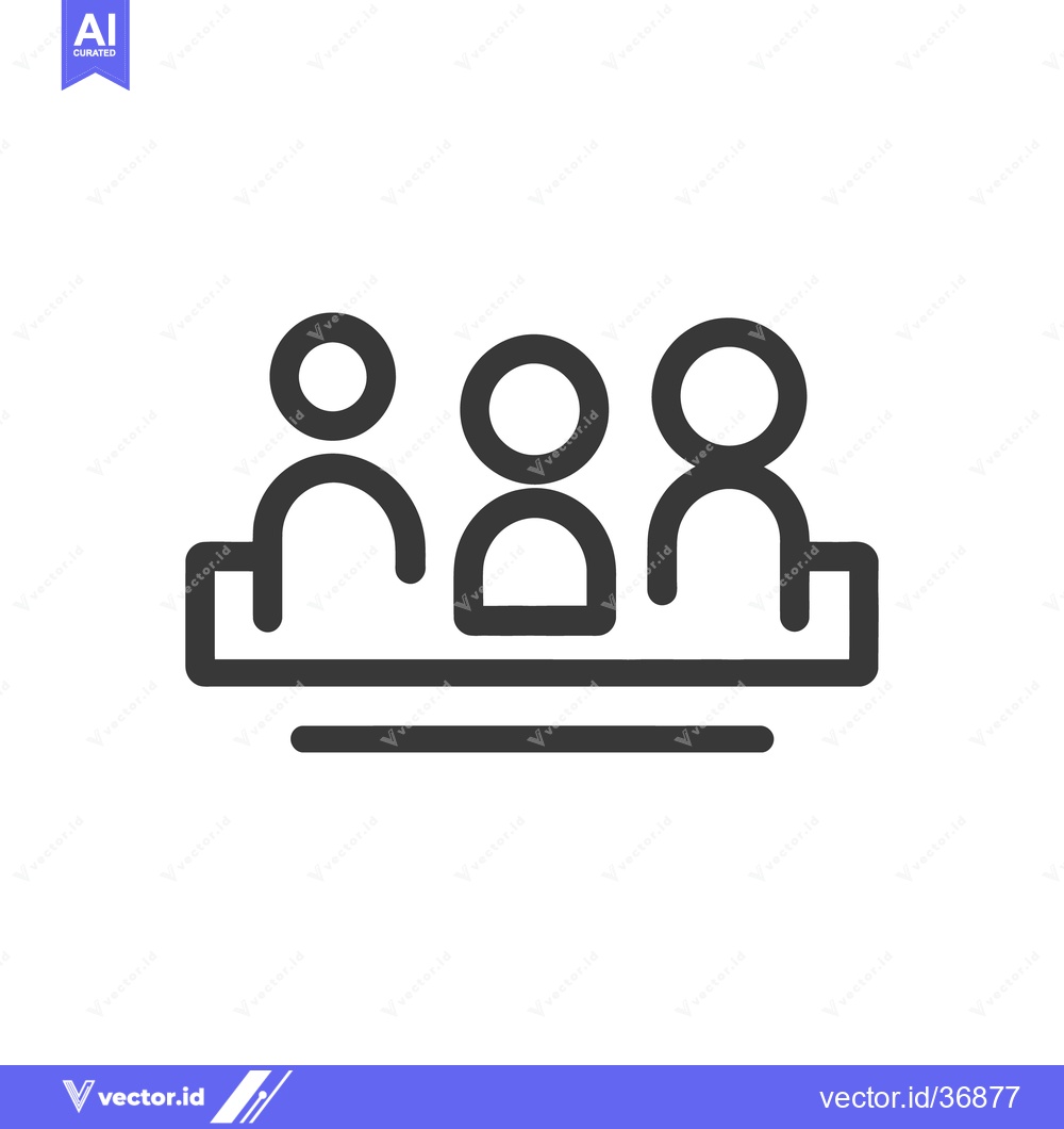 Premium Vector of Simple line art depicting three figures seated together at a table
