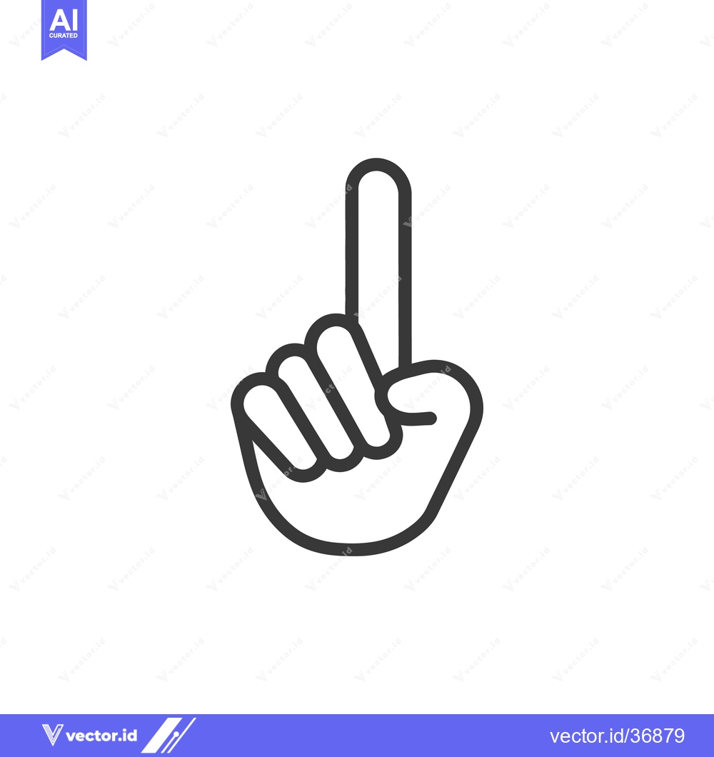 Premium Vector dari Simple outline illustration of a hand pointing upwards with one finger