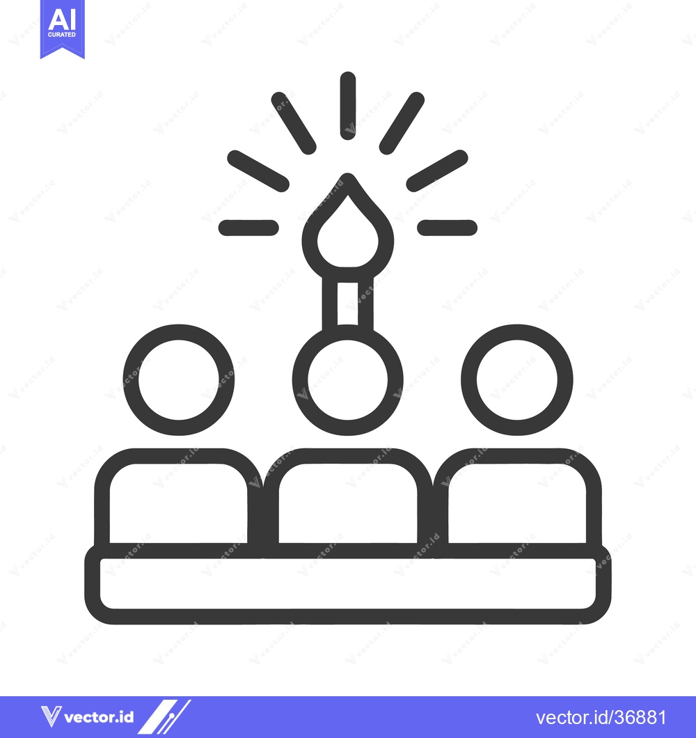 Premium Vector dari People sitting below a brightly shining creative icon