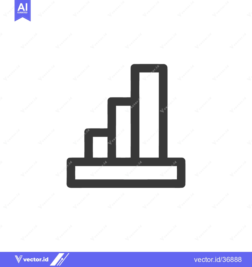 Premium Vector dari Ascending Bar Graph Icon: Simple, Minimalist Design on White Backgroun