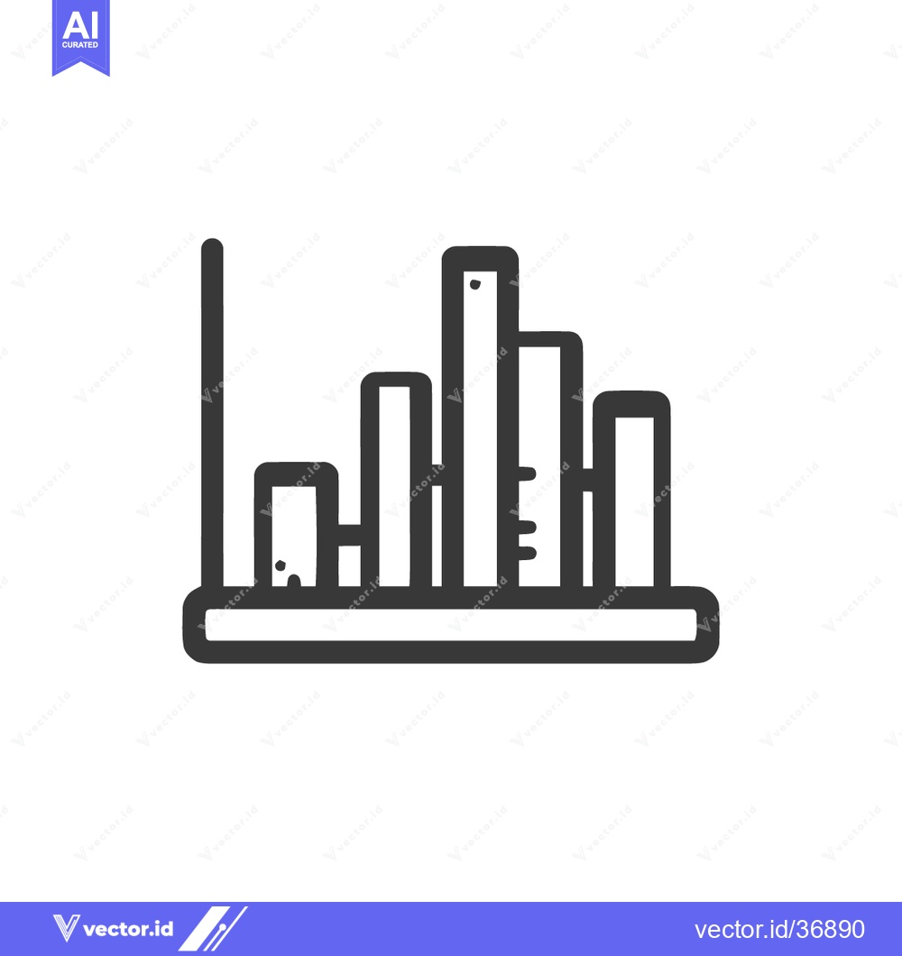 Premium Vector dari Minimalist Bar Graph Icon: Data Visualization in Bold Outline Style