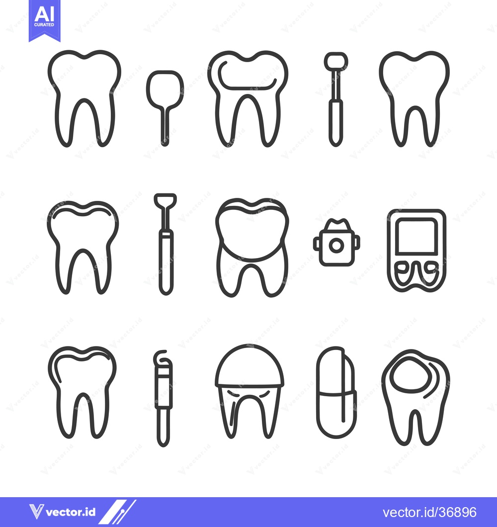 Premium Vector dari Dental Care Icons: Tooth, Tools, and Devices
