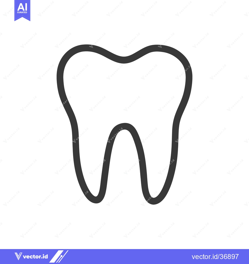 Premium Vector dari A simple black outline drawing of a healthy molar tooth