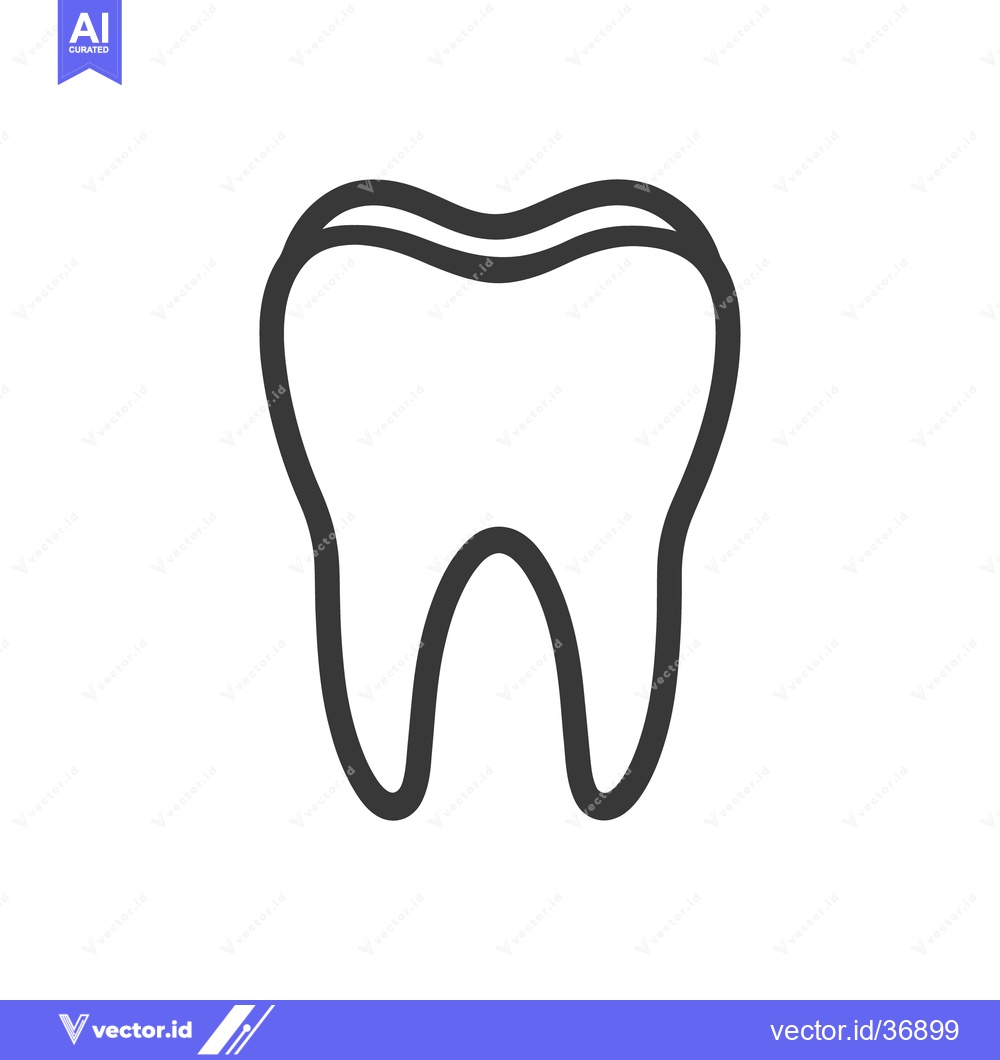 Premium Vector dari A simple black outline drawing of a human molar tooth