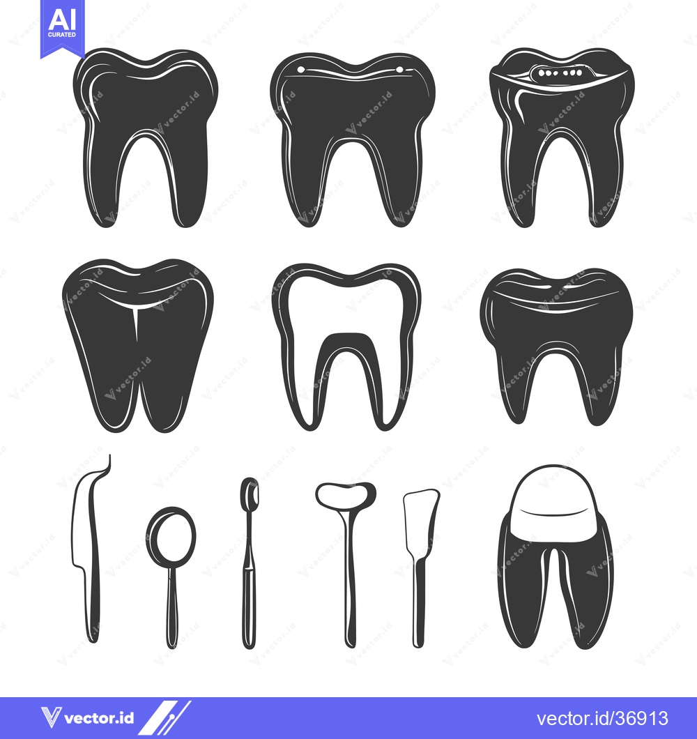 Premium Vector dari Dental Tools and Tooth Illustrations