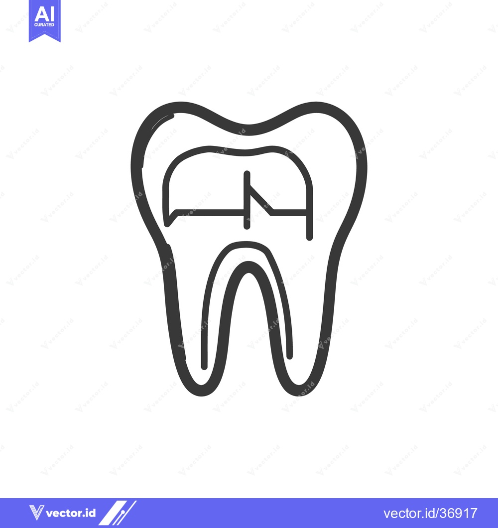 Premium Vector of Simple black and white sketch illustrating the anatomy of a molar toot
