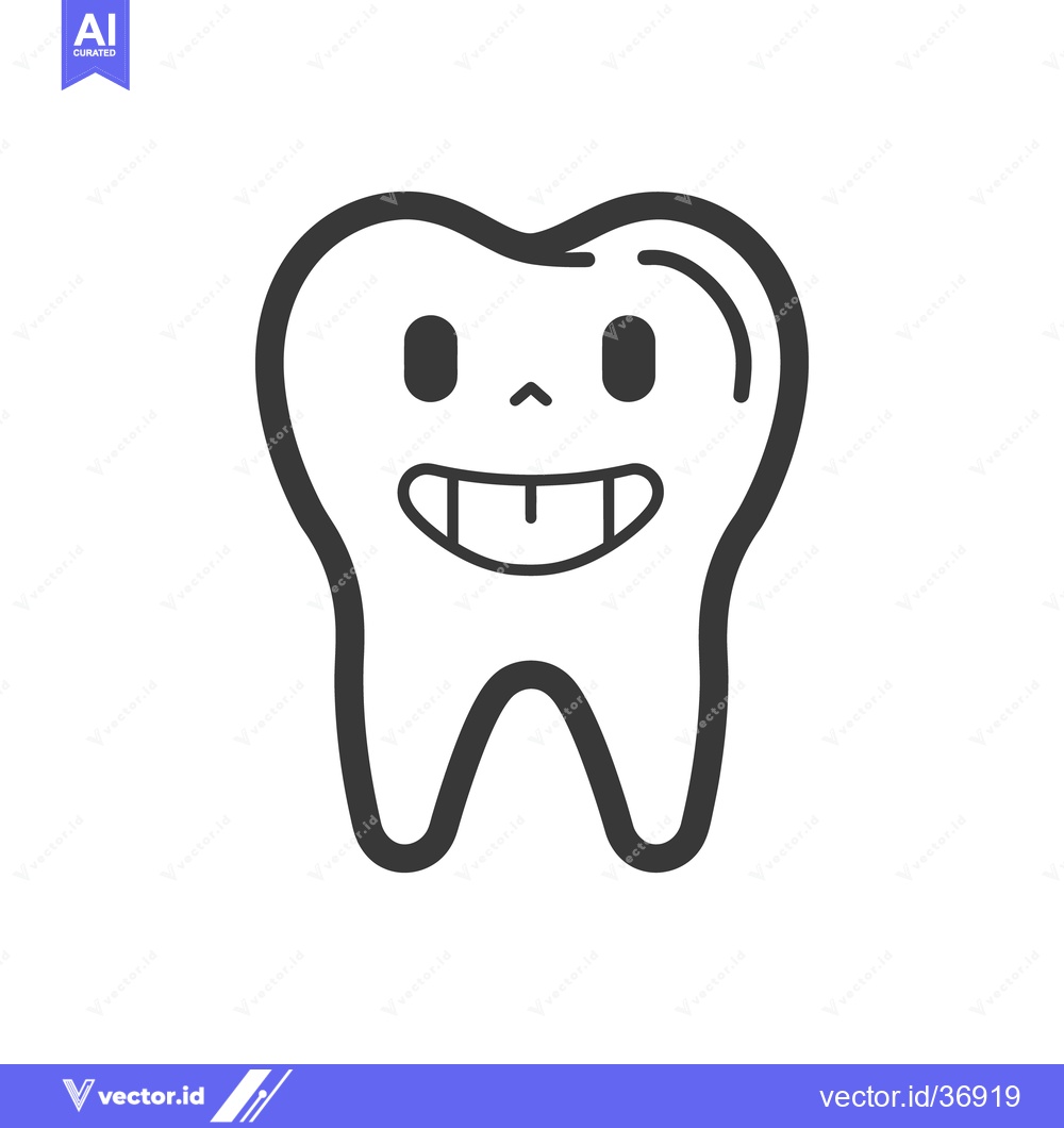 Premium Vector dari A simple cartoon illustration of a happy human molar tooth
