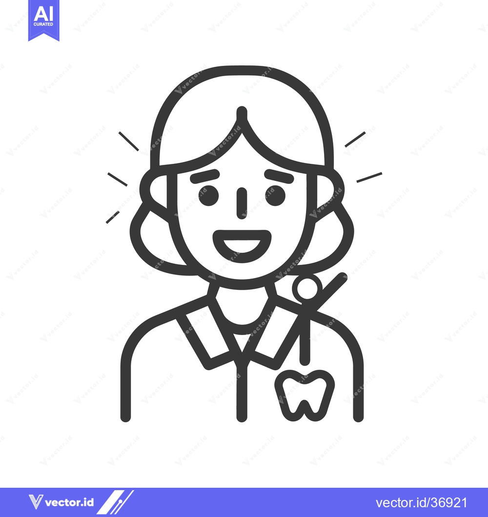 Premium Vector dari A smiling female dentist holding a dental examination instrument