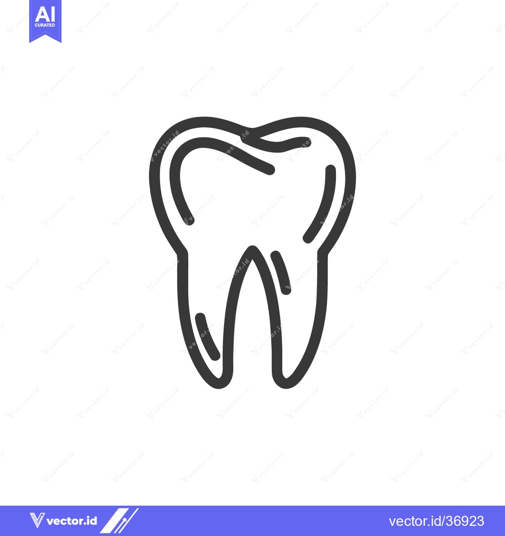 Premium Vector dari Simple Tooth Icon: Clean Line Art for Dental Health Concepts