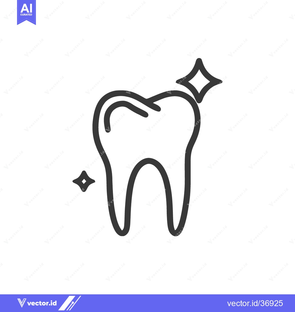 Premium Vector dari Sparkling Clean Tooth Icon: Dental Hygiene and Oral Health Symbol