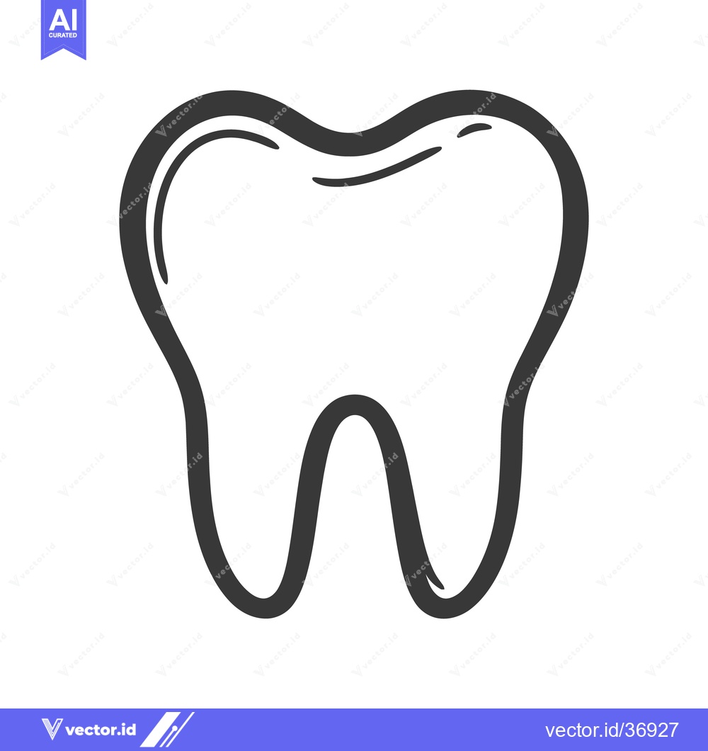 Premium Vector dari An isolated illustration depicting the human tooth in a simple drawing