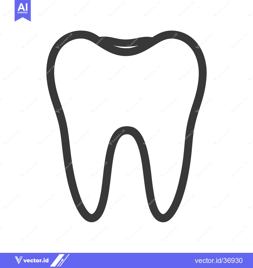Premium Vector of A simple outlined illustration of a human molar tooth