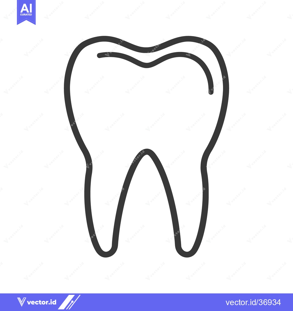 Premium Vector of A simple black line drawing of a healthy tooth