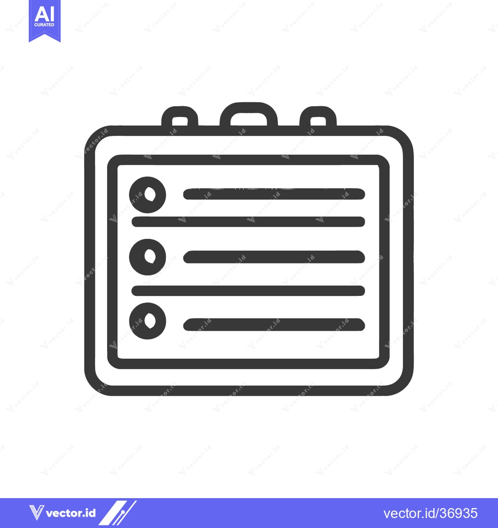 Premium Vector dari Minimalist Clipboard Icon: List with Checkmarks and Rounded Frame Desi
