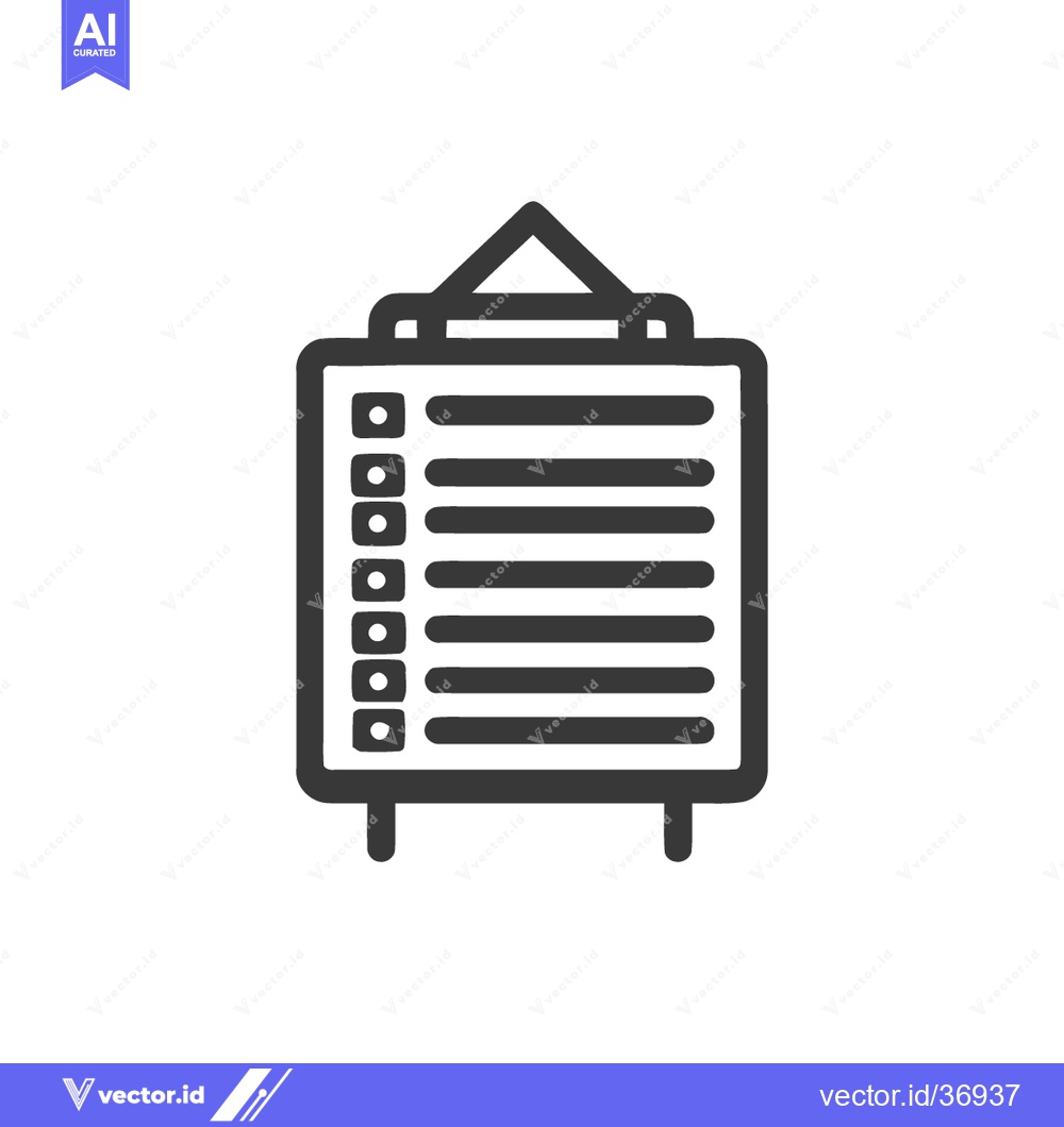Premium Vector of Minimalist Checklist Icon: Bold Lines, Task Management Symbol, Modern
