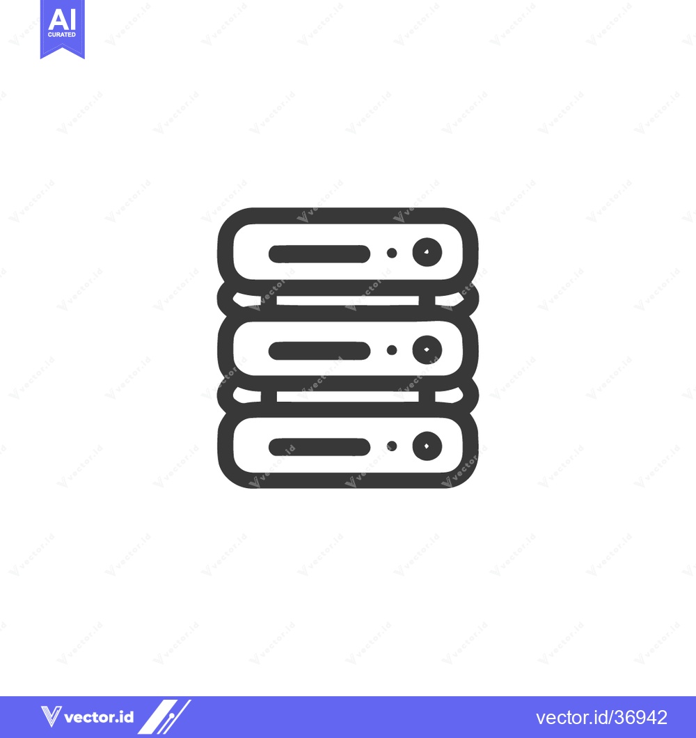 Premium Vector dari Stacked Server Icon: Data Storage and Network Infrastructure Symbol