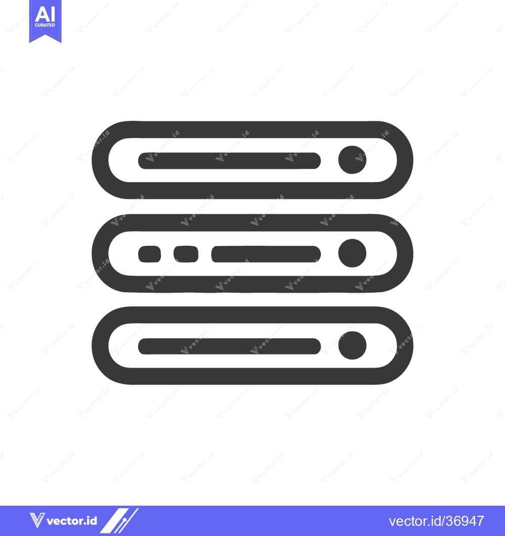 Premium Vector of Server Rack Icon: Data Storage, Network Infrastructure, and Connectivi