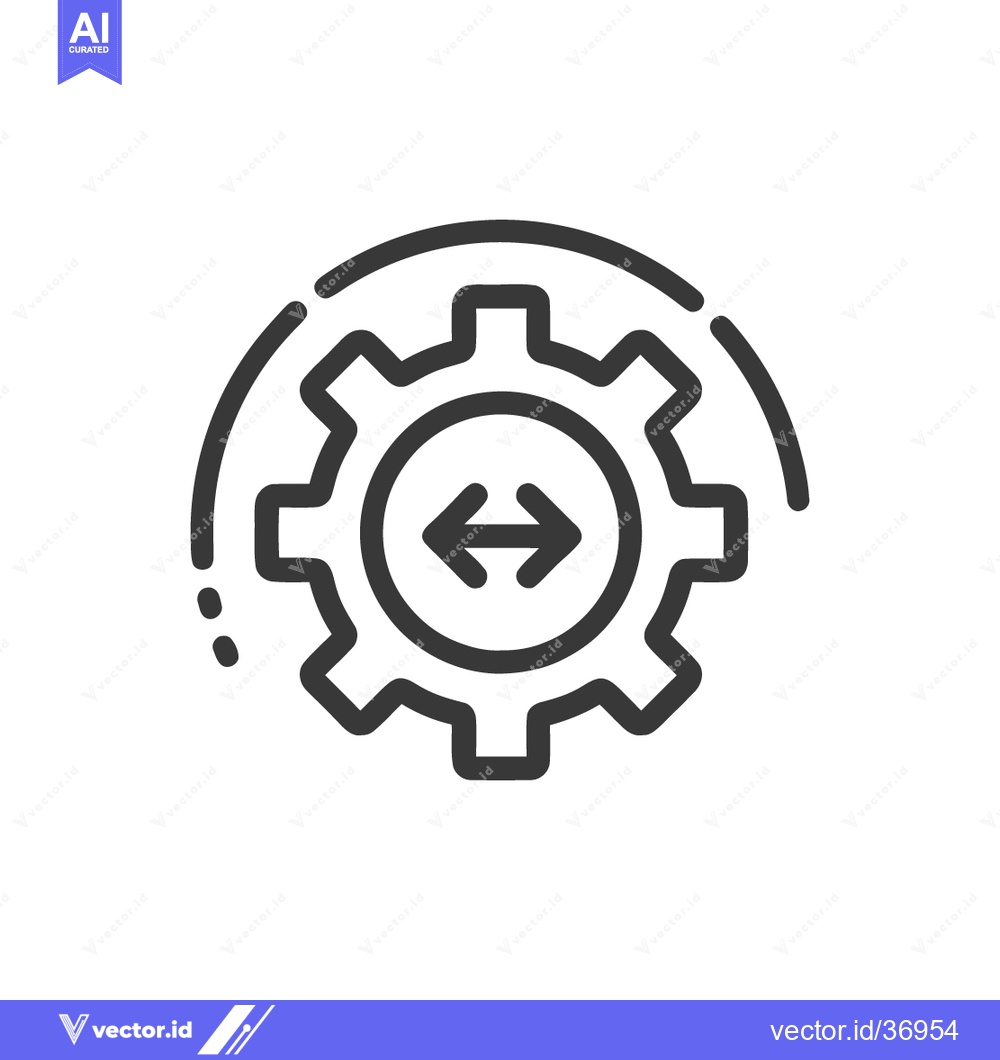 Premium Vector of Gear with Arrows: Synchronization, Exchange, and Process Icon