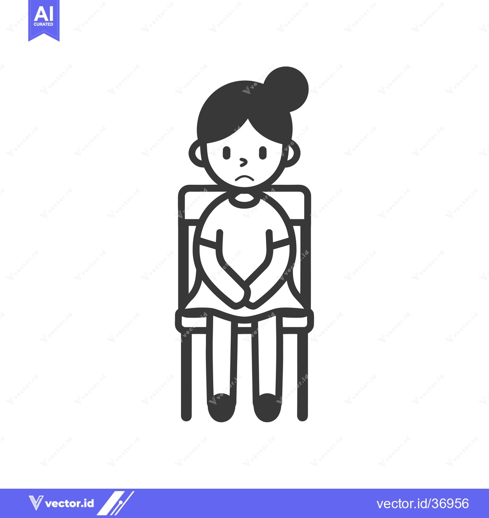 Premium Vector dari Depressed girl sitting on a chair