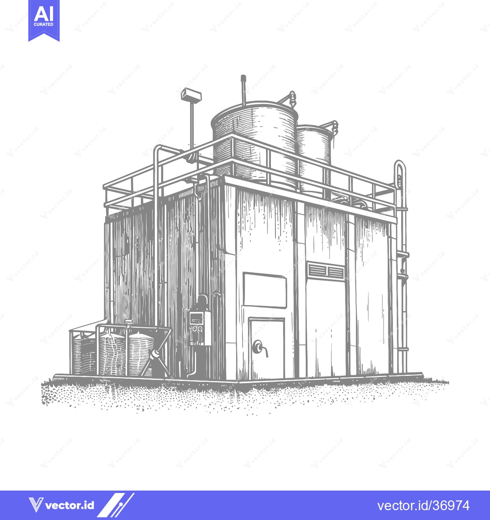 Premium Vector dari Industrial Water Treatment Facility Building Design