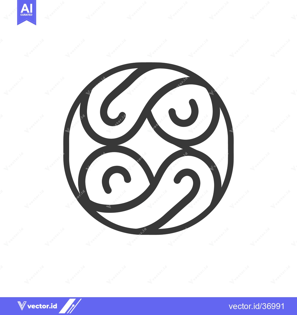 Premium Vector dari A symmetrical design featuring intertwined scroll like shapes in a cir