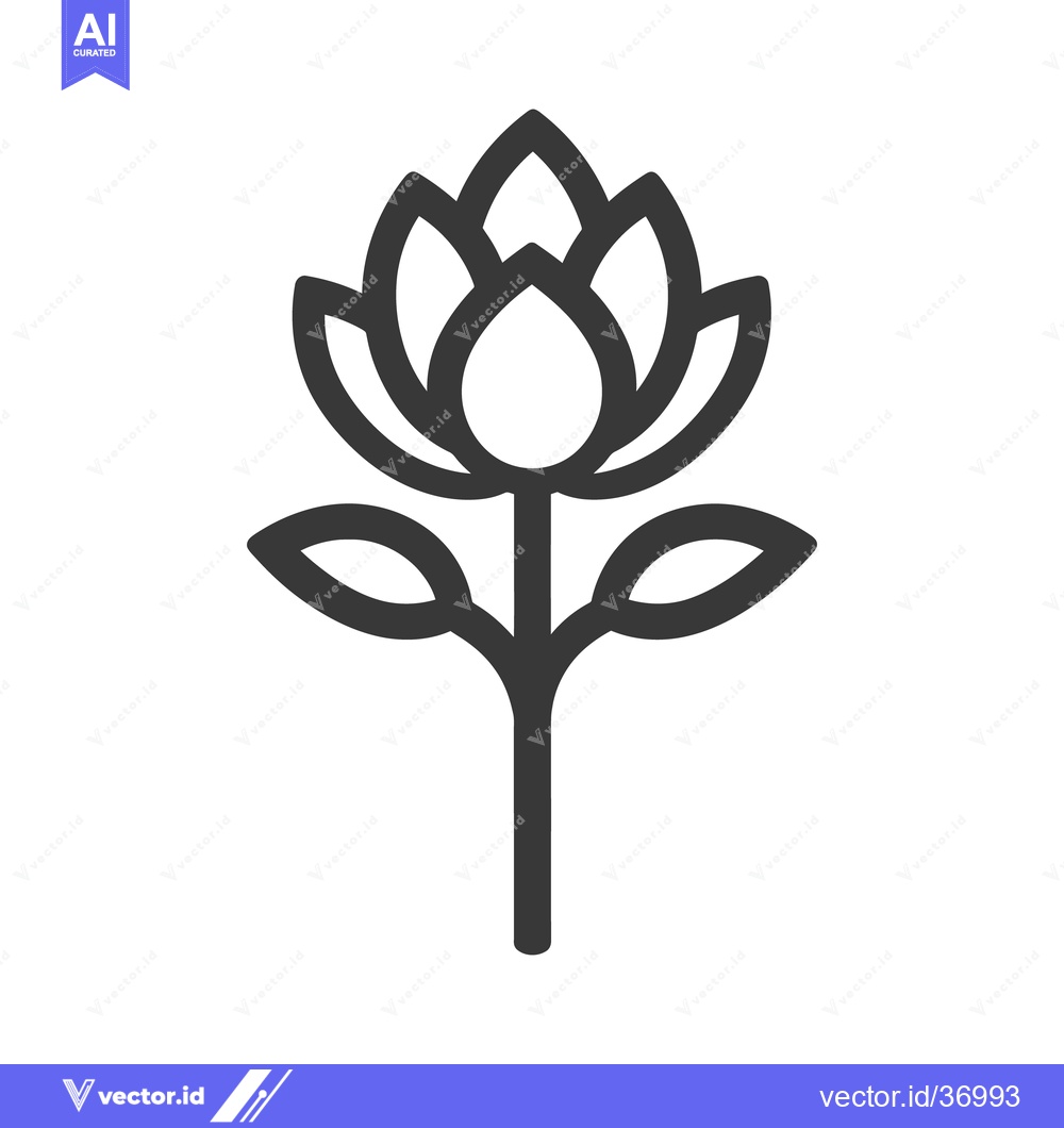 Premium Vector dari An isolated simple illustration of a blossoming flower on a stem