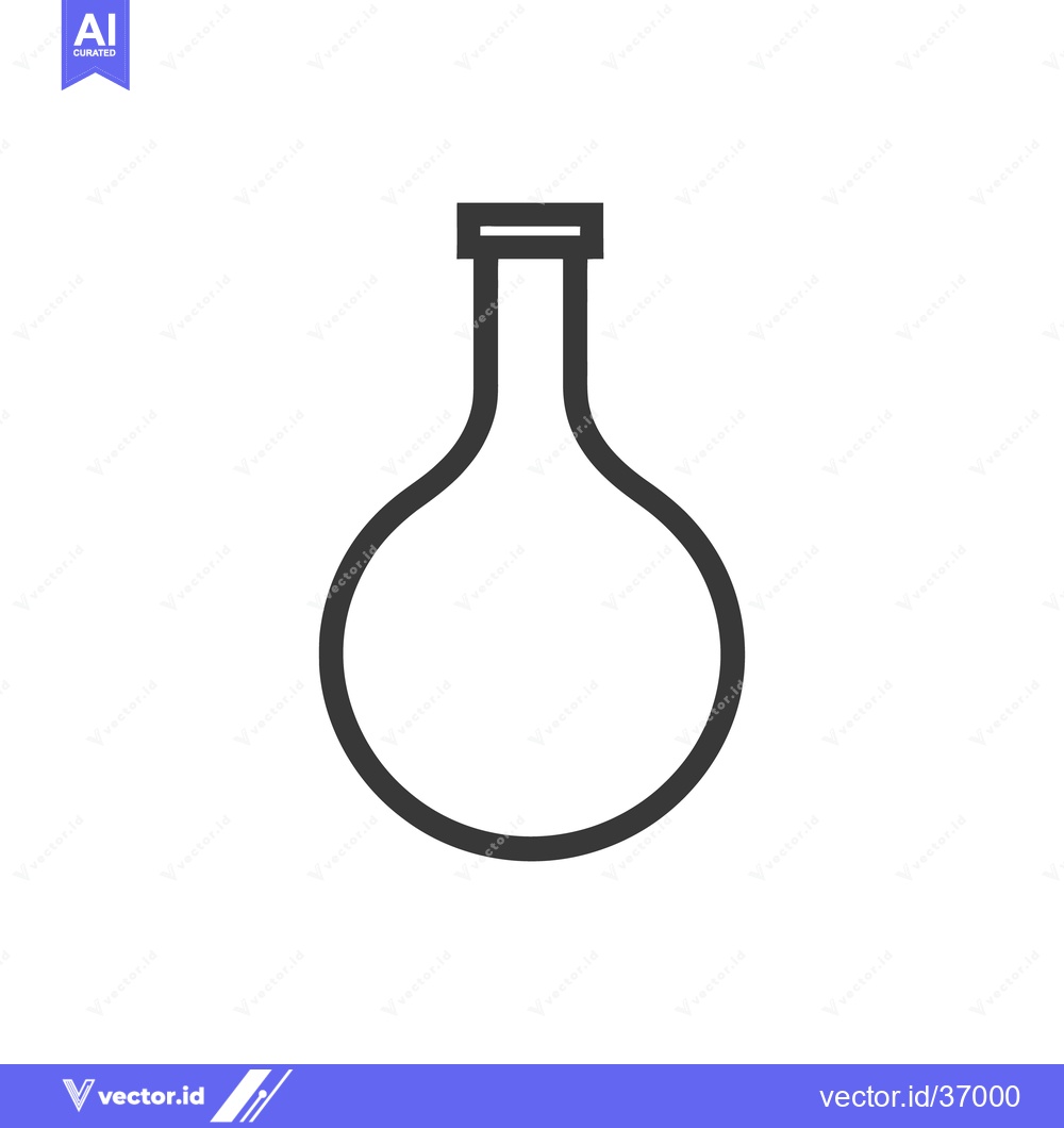 Premium Vector of An outline graphic of a round bottom laboratory flask