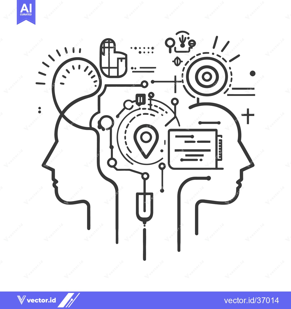 Premium Vector dari Illustrated graphic depicts abstract concept of human minds connection