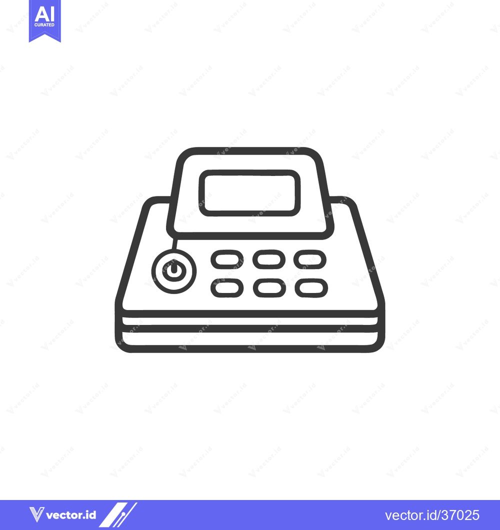 Premium Vector of Fax Machine Icon: Retro Technology, Communication Device, Outline Styl