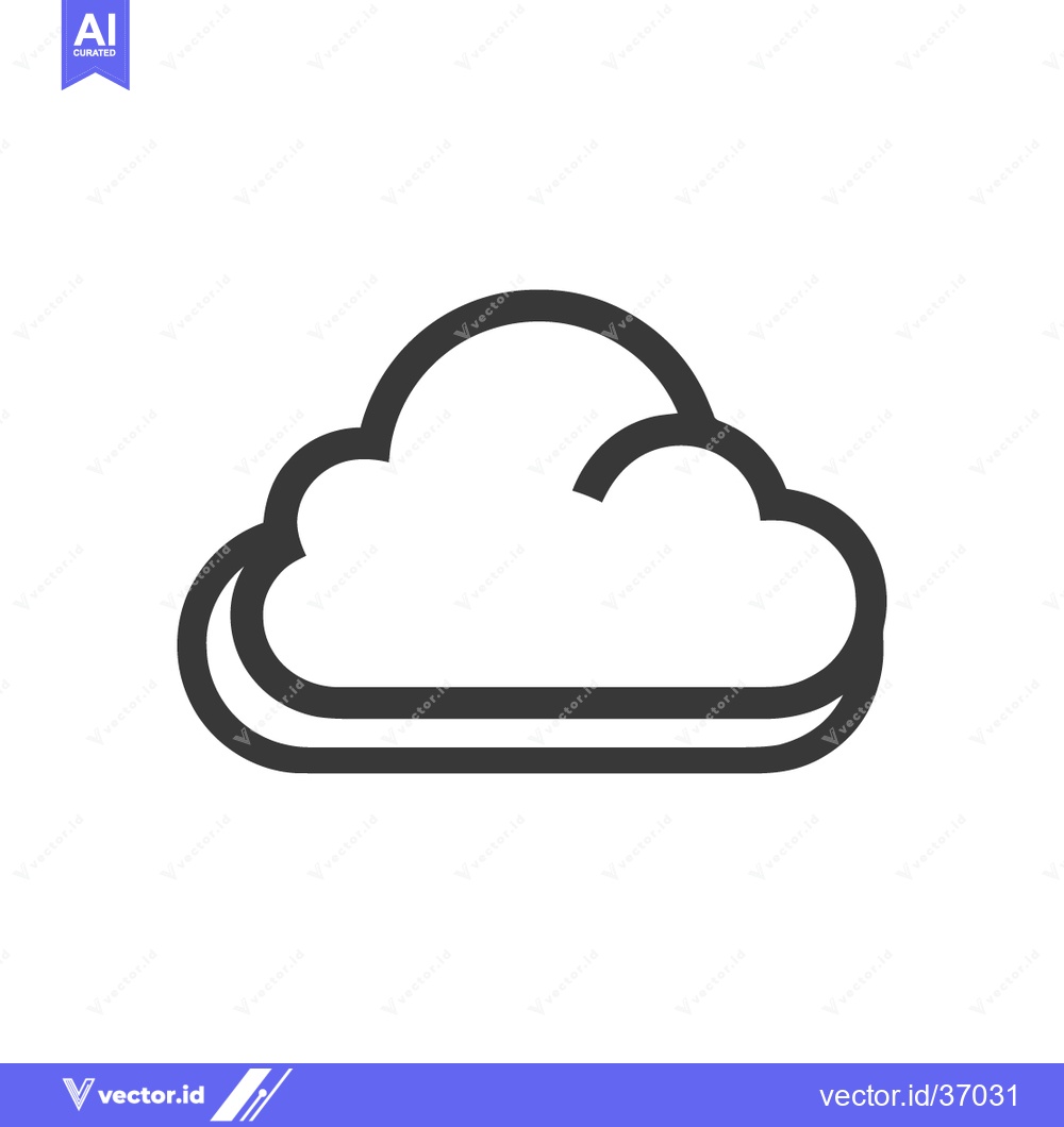 Premium Vector dari Minimalist Cloud Icon: Double-Lined, Clean Design on White Background