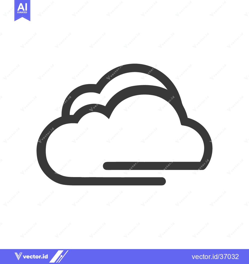 Premium Vector of Stylized Cloud Icon with Wind Lines, Minimalist Design on White Backgr