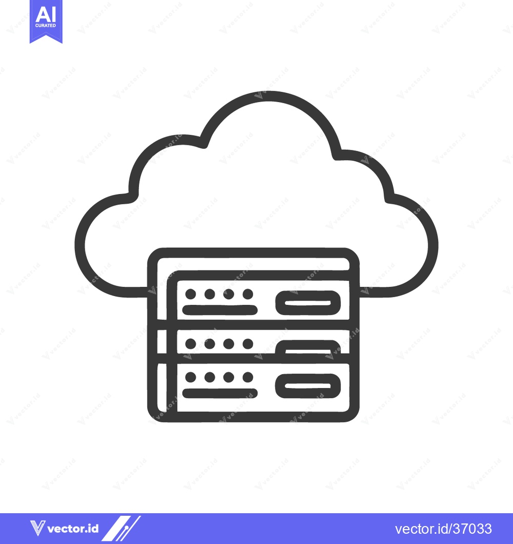Premium Vector dari Cloud Server Icon: Data Storage and Network Connectivity Illustration