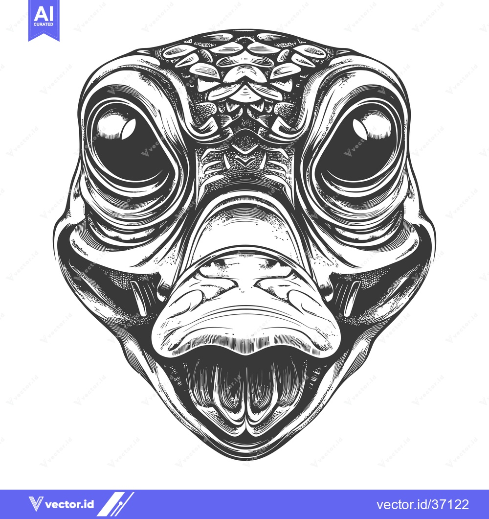 Premium Vector of Detailed Black and White Illustration of a Duck's Head
