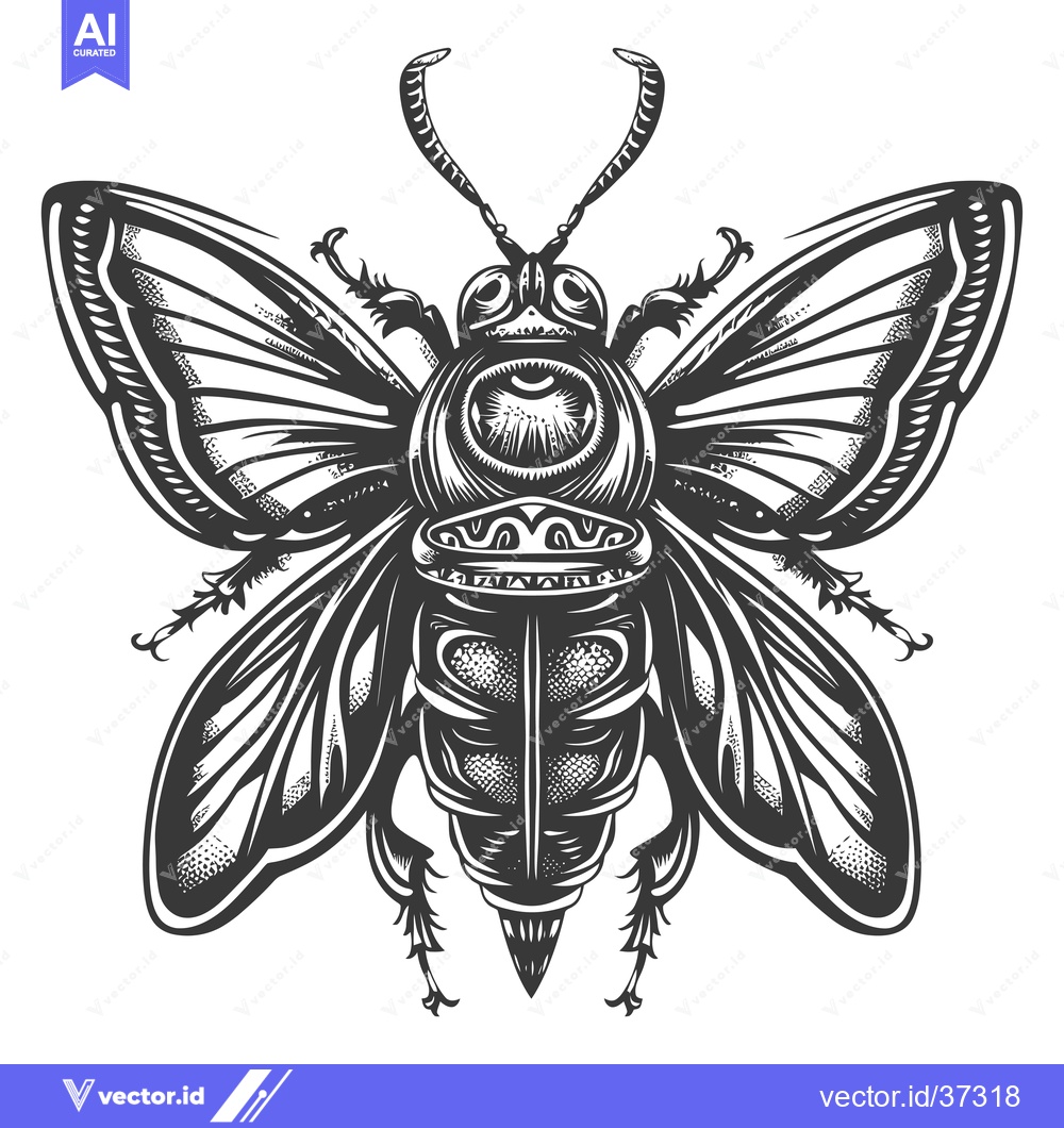 Premium Vector dari Detailed Illustration of a Beetle with Large Wings