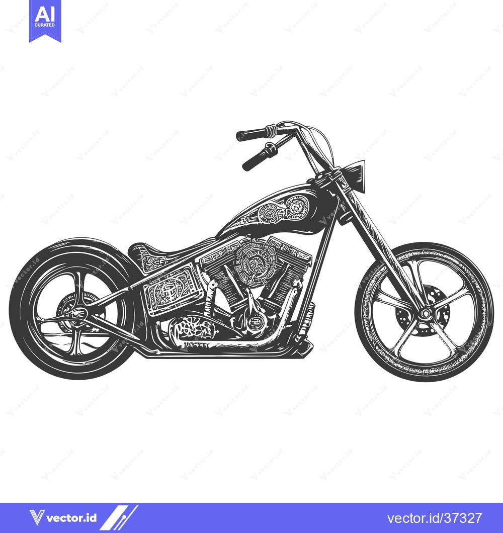 Premium Vector dari Detailed Illustration of a Custom-Built Motorcycle