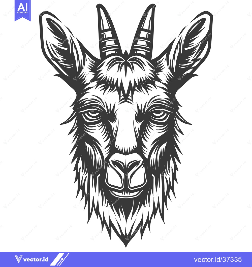 Premium Vector dari Detailed Illustration of a Goat's Head with Horns