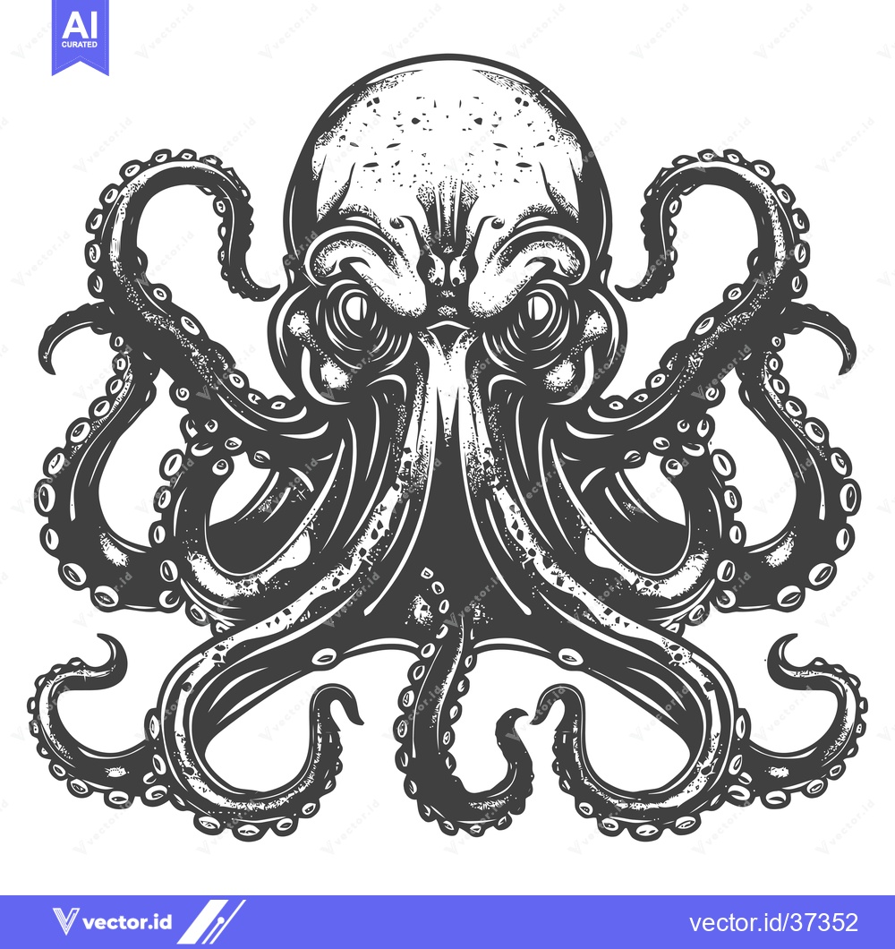 Premium Vector dari Detailed illustration of an octopus with eight tentacles