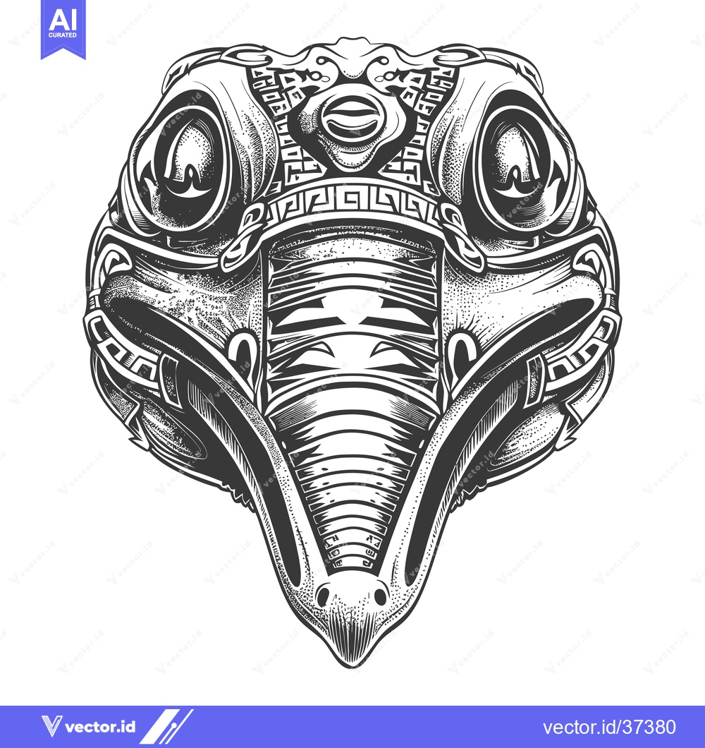 Premium Vector dari Detailed Line Art Drawing of a Stylized Bird Head