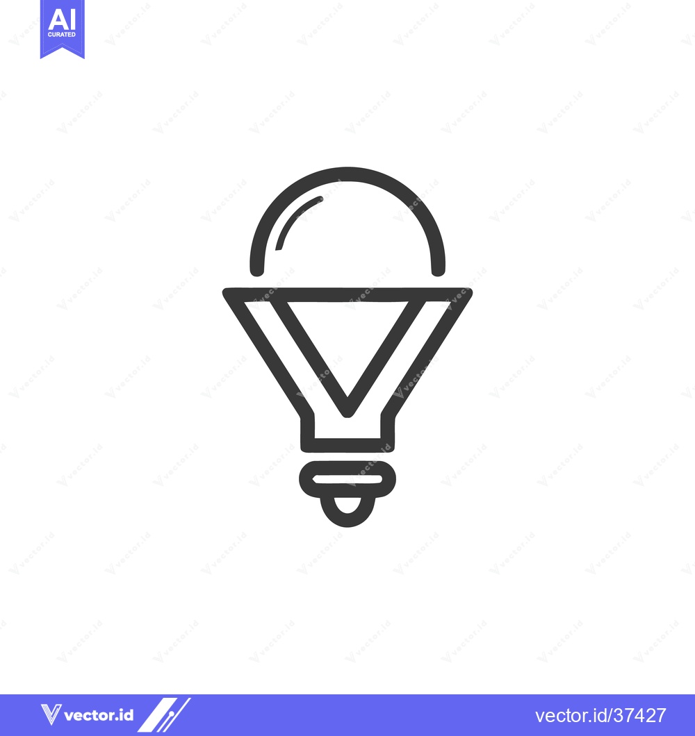 Premium Vector dari Minimalist Light Bulb Icon: Modern, Clean Energy Symbol on White Backg