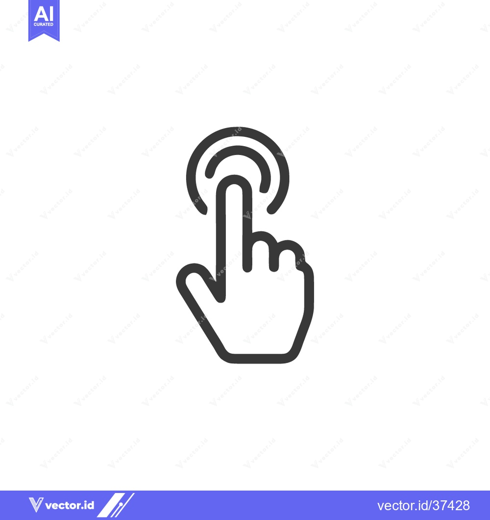 Premium Vector of Finger Tap Icon: Hand Gesture, Touchscreen Interaction, Modern Line Ar