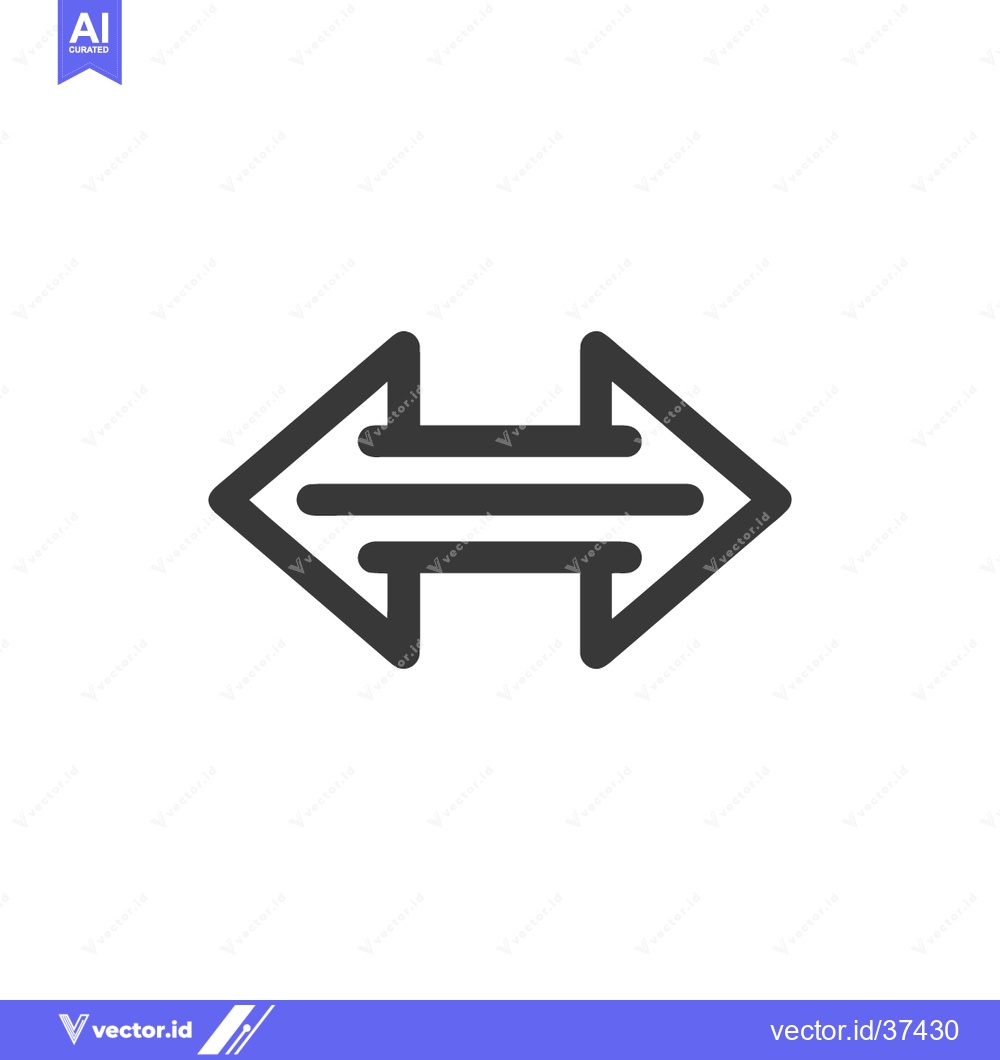 Premium Vector of Double-Headed Arrow: A Bold, Minimalist Icon for Direction and Exchang