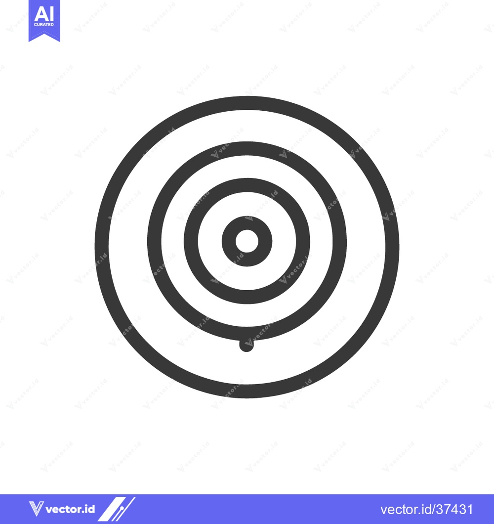 Premium Vector dari Minimalist Target Icon: Concentric Circles with Precise Line Work on W