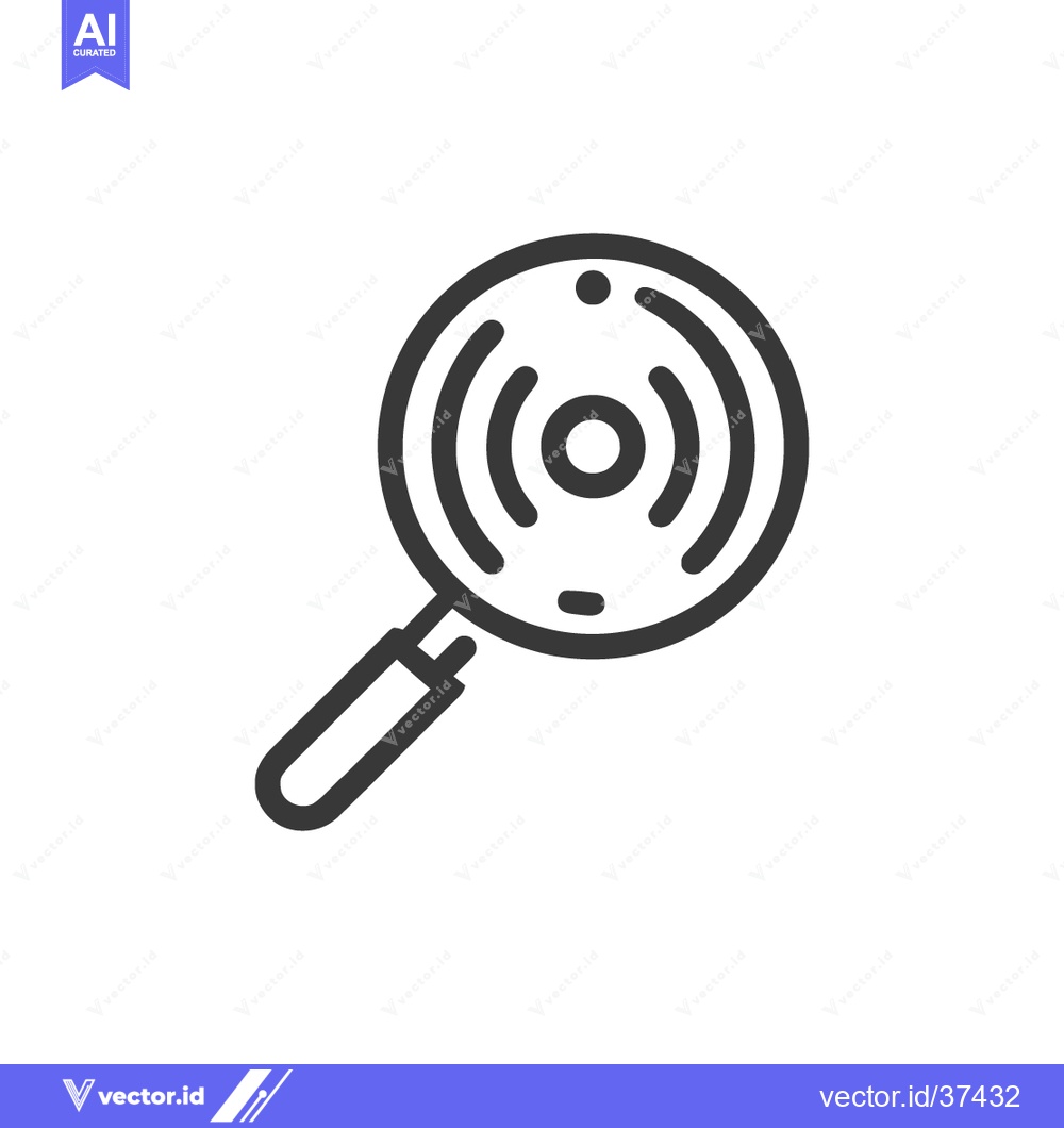 Premium Vector of Magnifying Glass with Target Icon: Sleek Line Art for Precision Focus