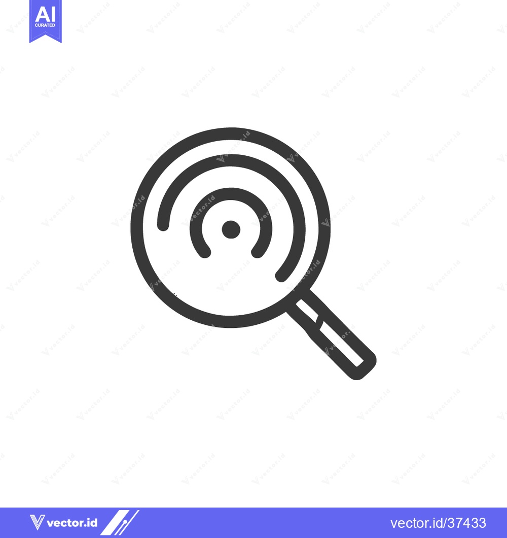 Premium Vector of Simple Line Art: Magnifying Glass with Target Symbol, Search Icon